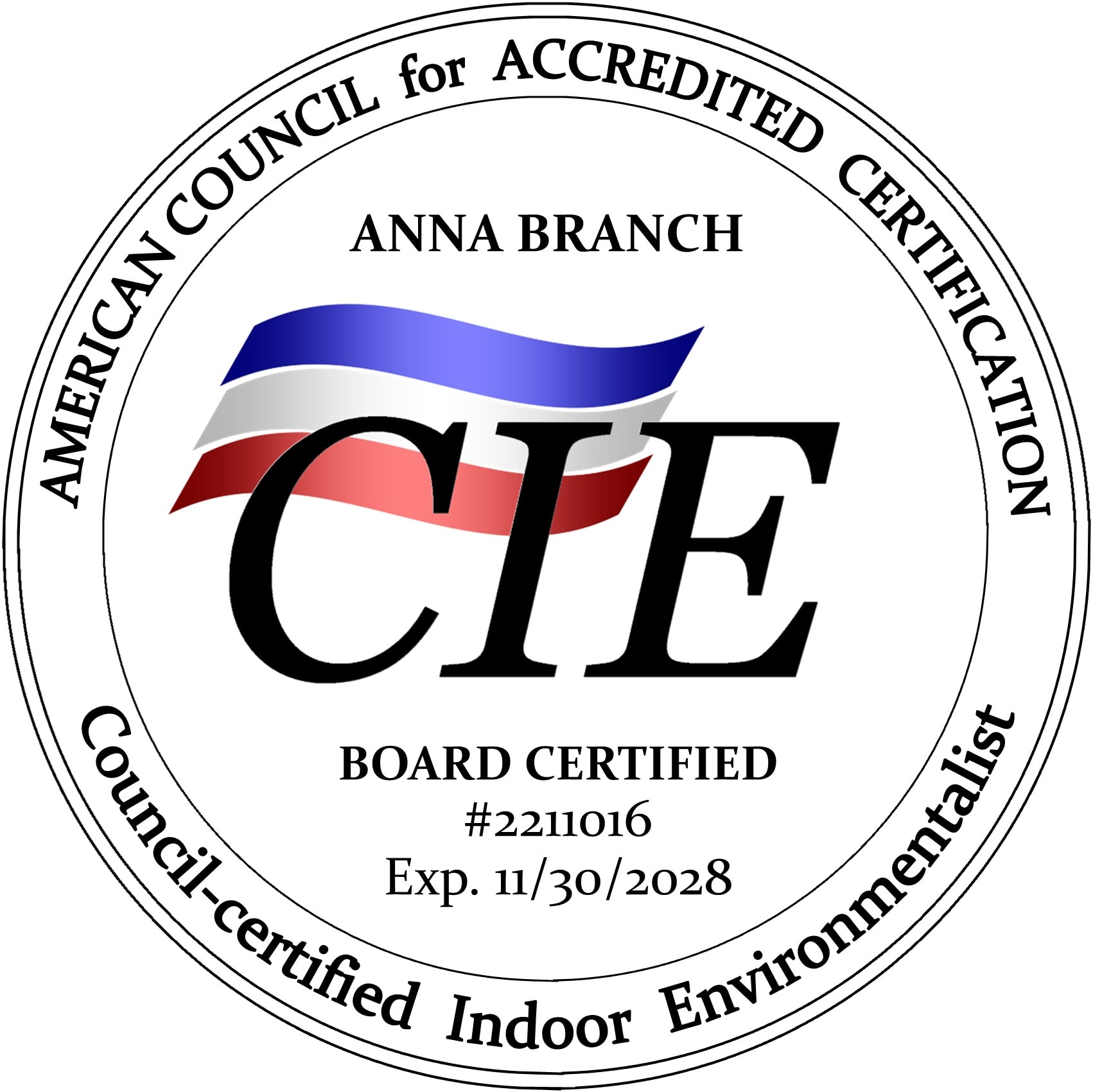 ACAC Council-certified Indoor Environmentalist seal